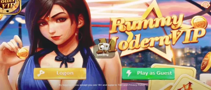 Rummy modern app login screen