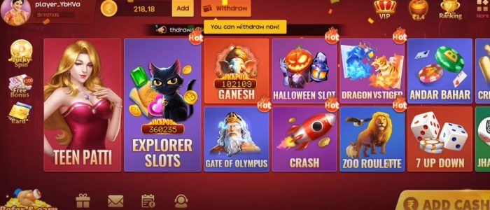 App dashboard of Rummy Bharat