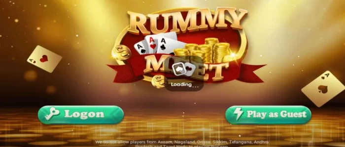 rummy meet login screen