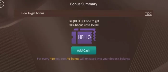 coupon code for cash deposit